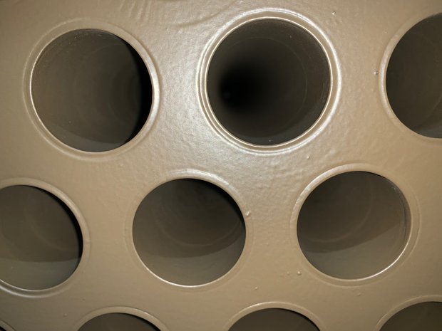 Tubeside lining of a Tube Bundle with Si 570 AR  having larger internal diameter tubes 