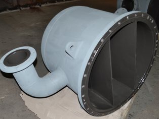 Inlet and Outlet Waterbox with double Pass Partition lined with SÄKATONIT Extra AR 