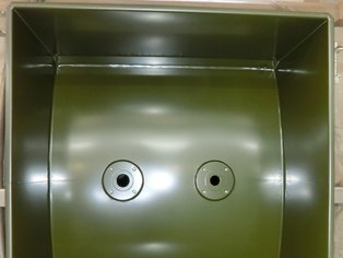 Spill Box with only flanges coated Si 14 E for the protection against severe chemical attacks, Si 14 E lining on the inside