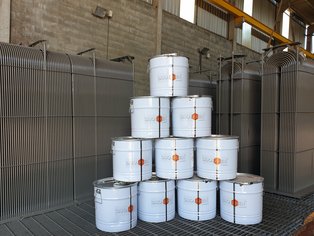 Scambiatori box cooler dopo il rifacimento del rivestimento con SÄKATONIT Extra AR-F stoccati in Brasile in condizioni di calura estiva (38 °C)