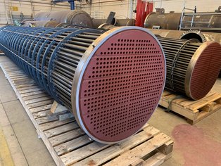 Tube Bundle single tube coated prior to assembly with Si 14 E on the shellside and lined with Si 14 EG on the tubeside