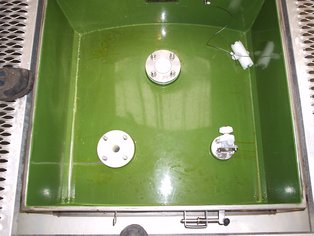 Spill Box lined with Si 14 E with blind flanges lined with Si 14 E on the inside face 