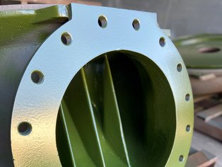 Detailed view of an Impeller Casing lined with Si 14 E