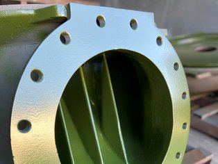 Dettaglio di un alloggiamento di girante rivestito con Si 14 E