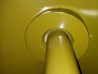 Flange of an ISO Tank Container with the upper part of a Syphon Tube coated inside and outside with Si 14 E