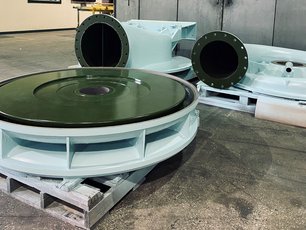 Impeller coated with Si 14 E with the corresponding Impeller Casing lined with Si 14 E as well