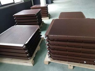 Finned Tube Heat Exchanger installed offshore in wind turbines, coated with Si 57 EL to withstand marine environment