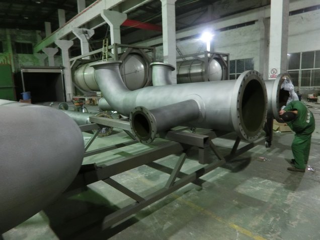 Inlet chamber of a meter prover lined with Si 14 E offering superior chemical resistance