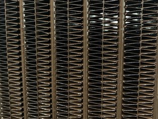 Close-up view of a Microchannel Coil coated with Si 57 EL