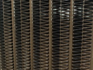 Close-up view of a Microchannel Coil coated with Si 57 EL