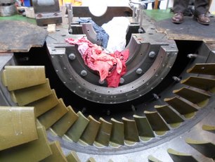 Turbine Casing with only the installed Turbine Blades lined with Heat Cured Phenolic Si 14 E