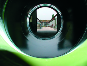 Duct segment of a Fumes Gas Duct, lined with  Baked Phenolic Si 14 E